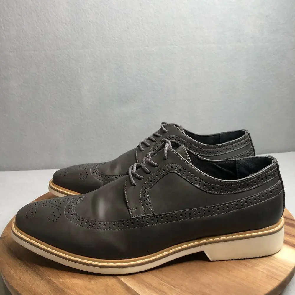 Unlisted by Kenneth Cole Jetson Lace Up Oxford Mens Size 10.5 Dark Gray EUC - Picture 1 of 8